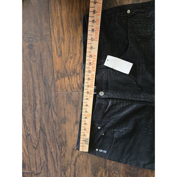 Vintage Guess Jeans Men 42 x 32 Black Embossed Crocodile Skin Pants Straight - Picture 13 of 14